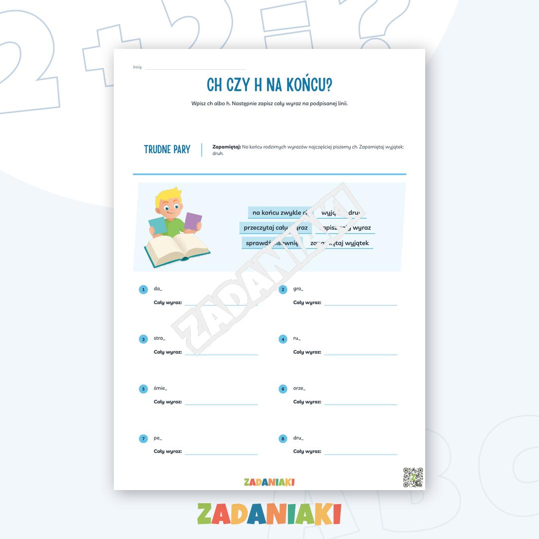 Zeszyt ćwiczeń – Ortografia rz, ż, ch i h: trenuj poprawną pisownię na 5 kartach — podgląd 3