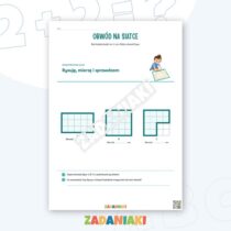Zeszyt ćwiczeń – Geometria, obwód i siatka kwadratowa: rysuję, mierzę i obliczam krok po kroku — przykładowa karta pracy 1