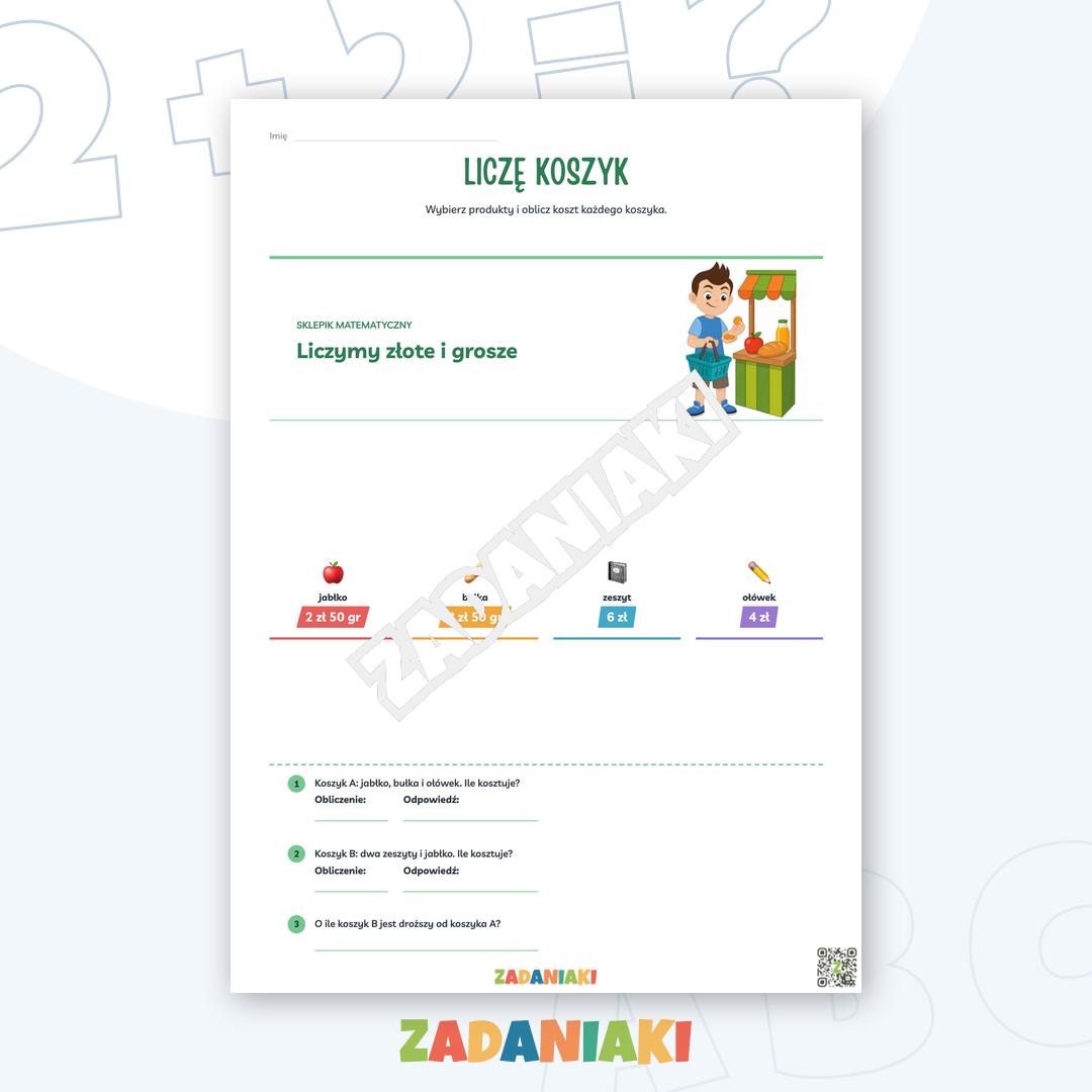 Zeszyt ćwiczeń – Pieniądze, zakupy i reszta: trening liczenia złotych i groszy w codziennych sytuacjach — podgląd 2