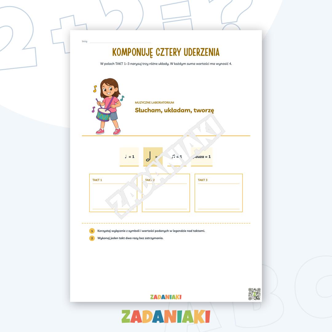 Zeszyt ćwiczeń – Rytm, dźwięki i instrumenty: odczytuj rytmy i poznawaj zapis muzyczny — podgląd 4