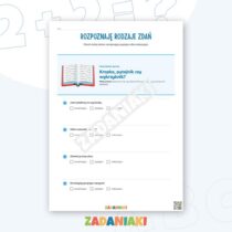Zeszyt ćwiczeń – Rodzaje zdań i interpunkcja: dobieraj właściwy znak na końcu — przykładowa karta pracy 1