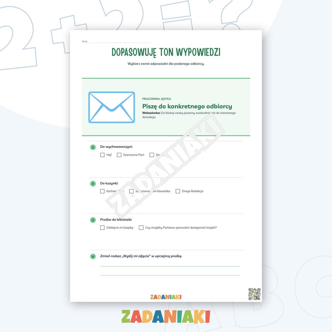 Zeszyt ćwiczeń – List prywatny i e-mail: przećwicz budowę listu i dobierz właściwy ton — podgląd 2