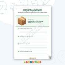 Zeszyt ćwiczeń – Notatka, ogłoszenie i wiadomość: pisz krótko, jasno i kompletnie — przykładowa karta pracy 2