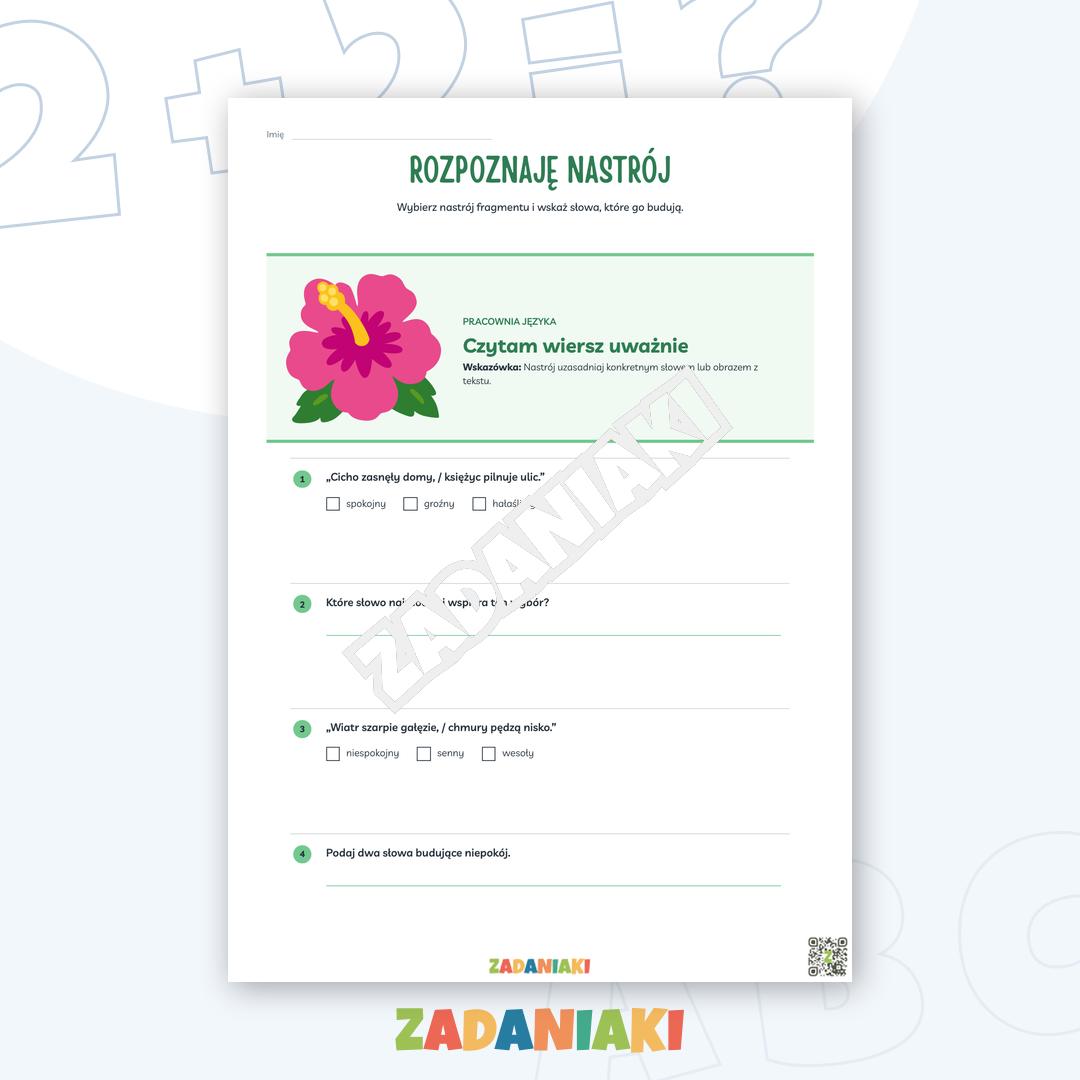 Zeszyt ćwiczeń – Wiersz: rozpoznawaj rytm, obraz i nastrój — podgląd 2