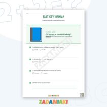 Zeszyt ćwiczeń – Porównywanie dwóch tekstów: szybciej rozpoznasz cel, fakt i opinię — przykładowa karta pracy 2