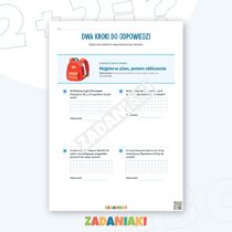 Zeszyt ćwiczeń – Dwuetapowe zadania tekstowe: naucz się układać plan i zapisywać odpowiedź pełnym zdaniem — przykładowa karta pracy 1