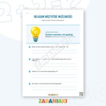 Zeszyt ćwiczeń – Logika, strategie i kombinacje: szukaj sposobu zamiast zgadywać — przykładowa karta pracy 1