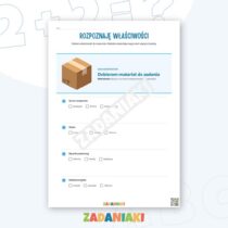 Zeszyt ćwiczeń – Materiały i ich właściwości: dopasuj cechę do przedmiotu i uzasadnij wybór — przykładowa karta pracy 1