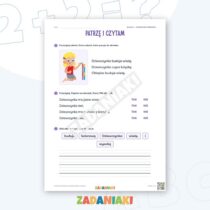 Zeszyt ćwiczeń – Pisanie do obrazka: Zabawki (klasa 1, etap 2) — przykładowa karta pracy 1