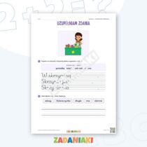 Zeszyt ćwiczeń – Pisanie do obrazka: Zabawki (klasa 1, etap 2) — przykładowa karta pracy 2