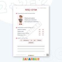 Zeszyt ćwiczeń – Pisanie do obrazka: Instrumenty (klasa 1, etap 2) — przykładowa karta pracy 1