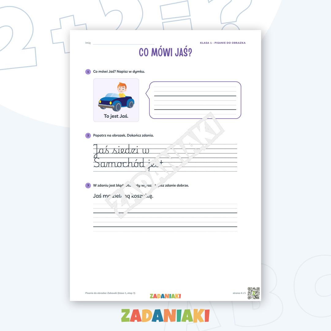 Zeszyt ćwiczeń – Pisanie do obrazka: Zabawki (klasa 1, etap 3) — podgląd 4