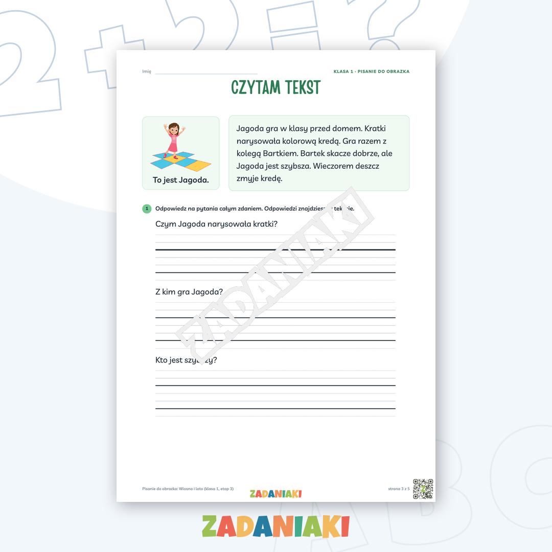 Zeszyt ćwiczeń – Pisanie do obrazka: Wiosna i lato (klasa 1, etap 3) — podgląd 3