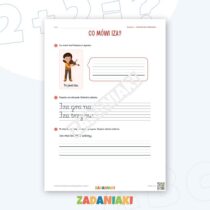 Zeszyt ćwiczeń – Pisanie do obrazka: Instrumenty (klasa 1, etap 3) — przykładowa karta pracy 1