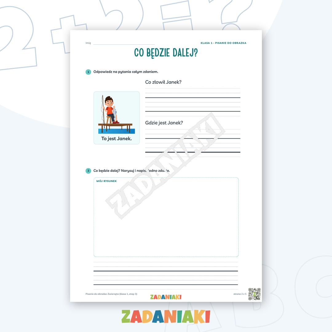 Zeszyt ćwiczeń – Pisanie do obrazka: Zwierzęta (klasa 1, etap 3) — podgląd 2