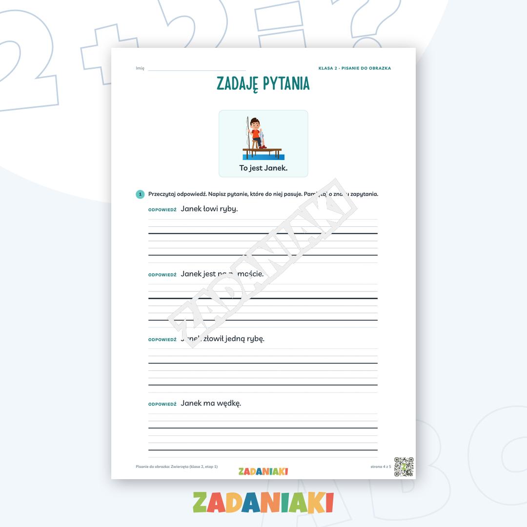 Zeszyt ćwiczeń – Pisanie do obrazka: Zwierzęta (klasa 2, etap 1) — podgląd 4