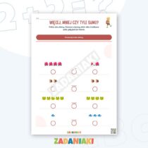 Zeszyt ćwiczeń – Porównuję zbiory: rozpoznawaj więcej, mniej i tyle samo — przykładowa karta pracy 1