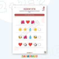 Zeszyt ćwiczeń – Tworzę kompozycję: układaj rytmy, dobieraj kolory i projektuj własną pracę — przykładowa karta pracy 1