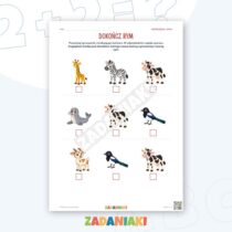 Zeszyt ćwiczeń – Dokańczam rymowankę — przykładowa karta pracy 1