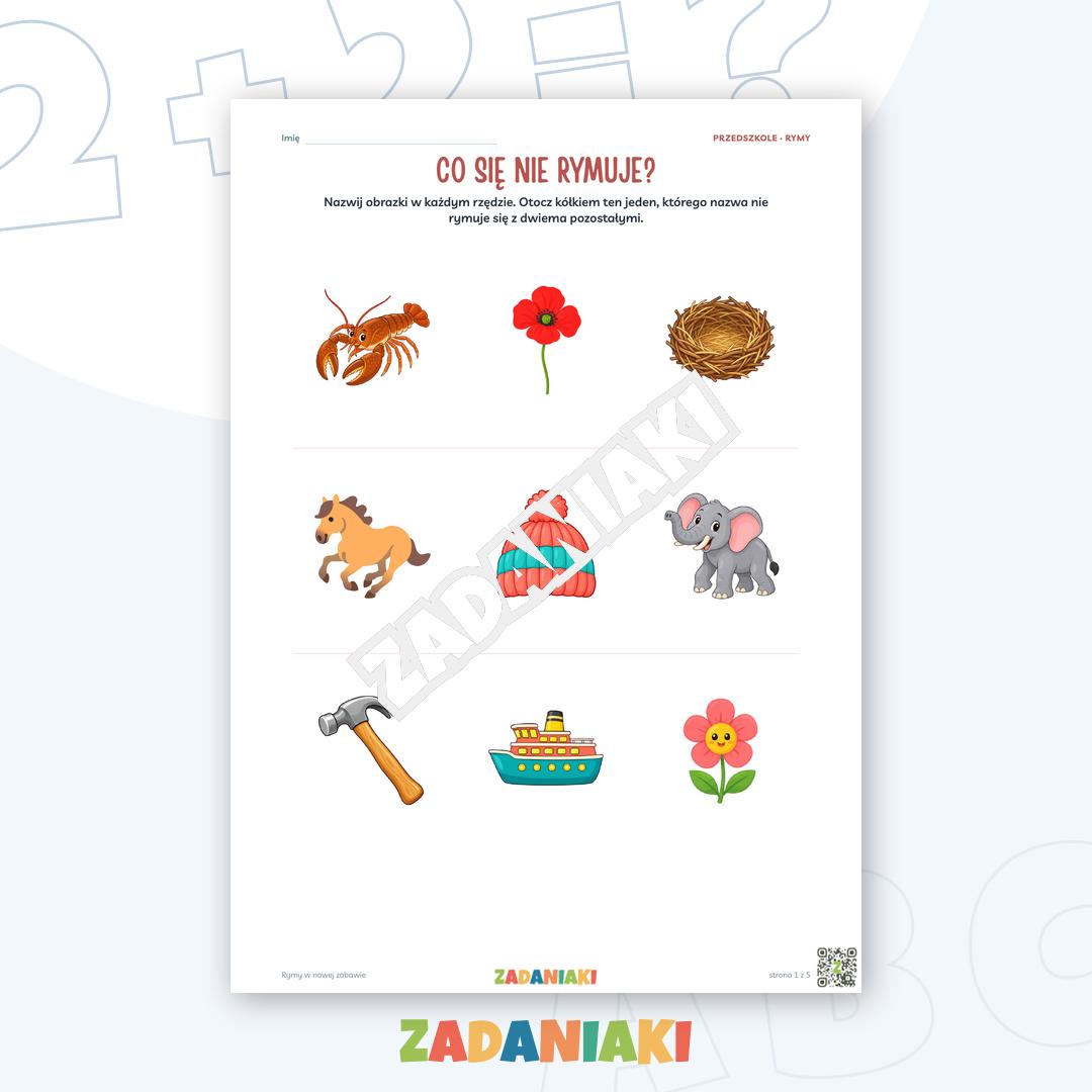 Zeszyt ćwiczeń – Rymy w nowej zabawie
