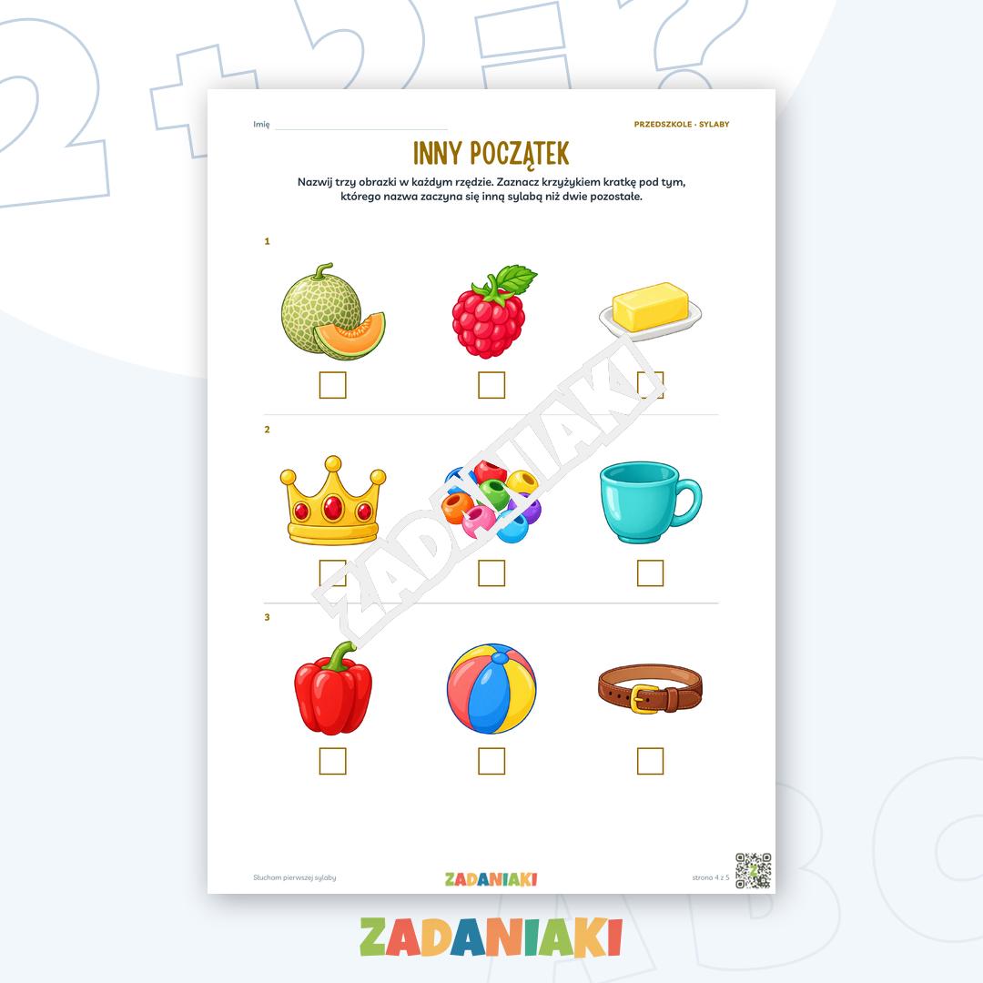Zeszyt ćwiczeń – Słucham pierwszej sylaby — podgląd 4