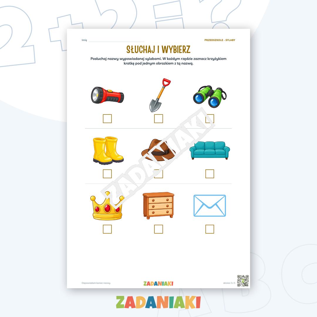 Zeszyt ćwiczeń – Dopowiadam koniec nazwy — podgląd 2