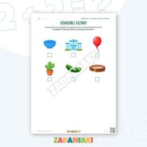Zeszyt ćwiczeń – Słuchowe zagadki o słowach — przykładowa karta pracy 1