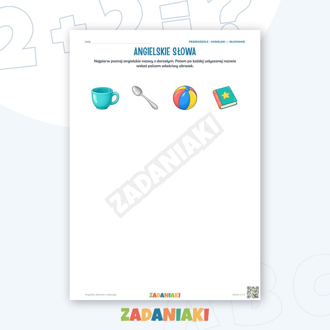 Zeszyt ćwiczeń – Angielski: słucham i wskazuję