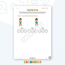 Zeszyt ćwiczeń – Powtarzam dźwięk i ciszę — przykładowa karta pracy 1